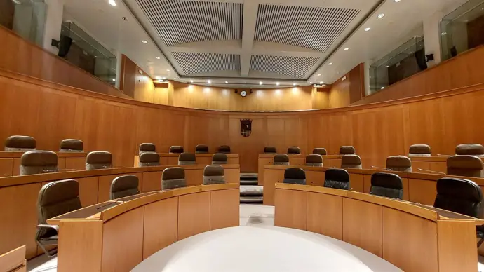 Hemiciclo vacío de las Cortes de Aragón. - EUROPA PRESS