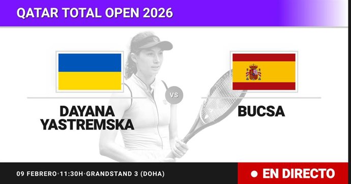 Dayana Yastremska - Cristina Bucsa: resumen y estadísticas del partido de Treintaidosavos de final de Qatar Total Open