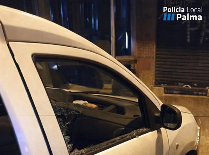 Detenido en Palma por romper las ventanillas de varios coches para robar.