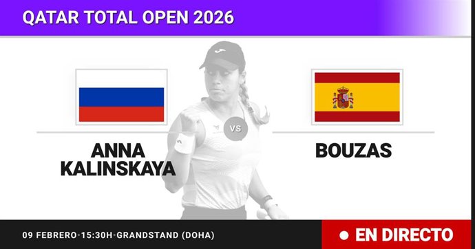 Anna Kalinskaya - Jessica Bouzas Maneiro: resumen y estadísticas del partido de Treintaidosavos de final de Qatar Total Open