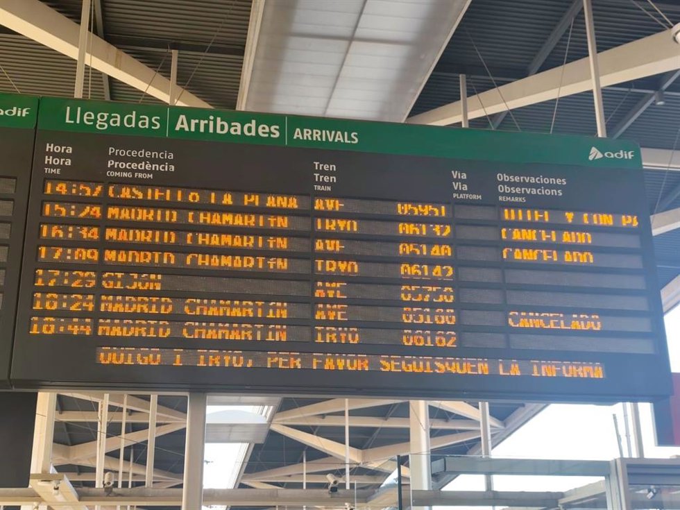 Panel en la estación Joaquín Sorolla de Valncia