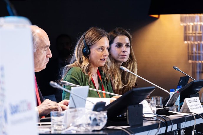 Archivo - La diputada del PSOE, Susana Sumelzo, en la LXX Conferencia de los Órganos Especializados en Asuntos de la Unión (COSAC), en el Hotel Meliá Castilla, a 27 de noviembre de 2023, en Madrid (España). Representantes de los distintos parlamentos de l