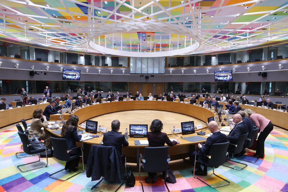 Cumbre de los ministros de Exteriores de la UE en el edificio del Consejo Europeo en Bruselas. 