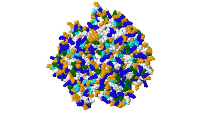 Visualización de la propiedad mosaico Q en una proteína.