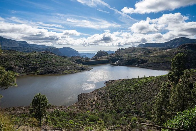 Imagen de una presa en Gran Canaria tras las últimas lluvias