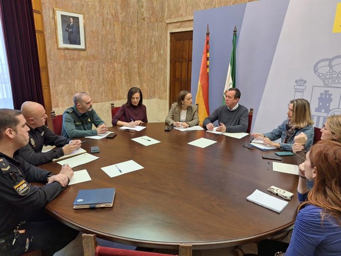 El subdelegado del Gobierno en Almería, José María Martín, preside la reunión de coordinación del Plan Director con responsables de Policía Nacional y Guardia Civil.