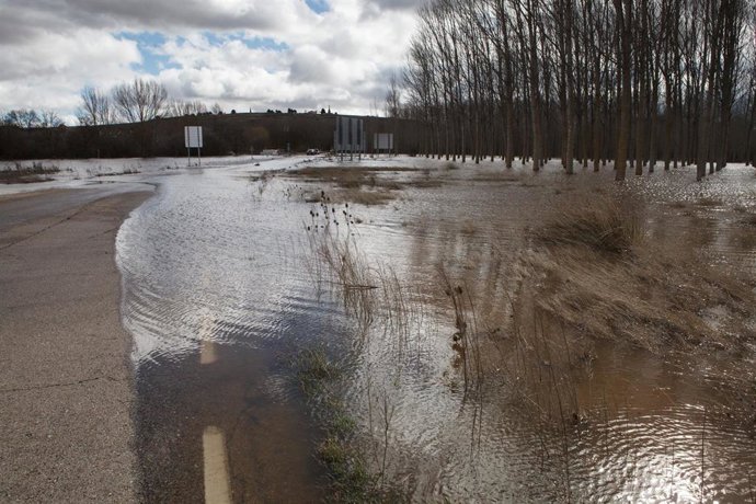Una zona afectada por las inundaciones en Soria