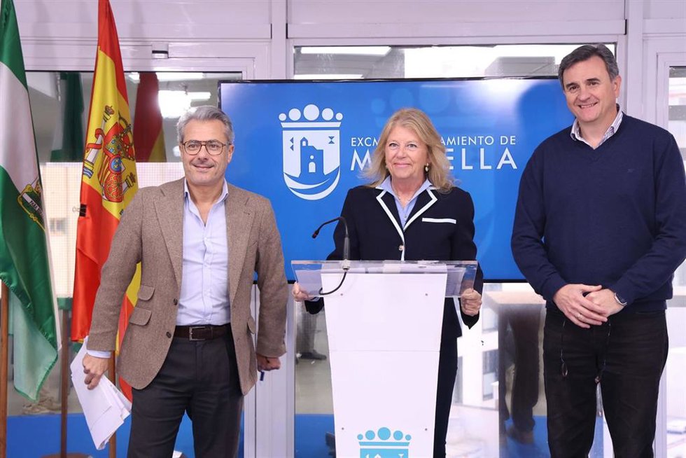 La alcaldesa de Marbella, Ángeles Muñoz, en rueda de prensa tras la junta de gobierno local
