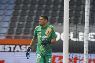 Futbol, Huachipato vs Universidad de Chile Segunda fecha, campeonato Nacional 2026. El jugador de Universidad de Chile Gabriel Castellon es fotografiado durante el partido de primera division contra Huachipato disputado en el estadio CAP de Talcahuano,