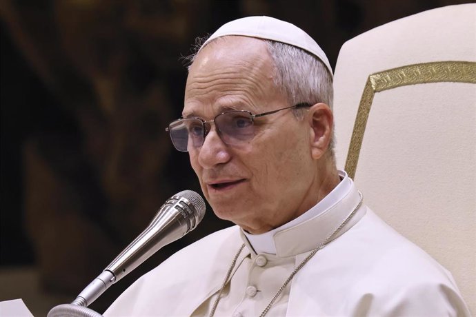 04 February 2026, Vatican, Vatican City: Pope Leo XIV speaks during his Wednesday General Audience at the Vatican. Photo: Evandro Inetti/ZUMA Press Wire/dpa