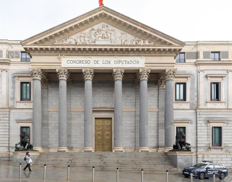 Fachada del Congreso de los Diputados, a 5 de febrero de 2026, en Madrid (España).