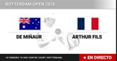 Foto: Alex de Minaur - Arthur Fils, en directo hoy: sigue el partido de Rotterdam Open