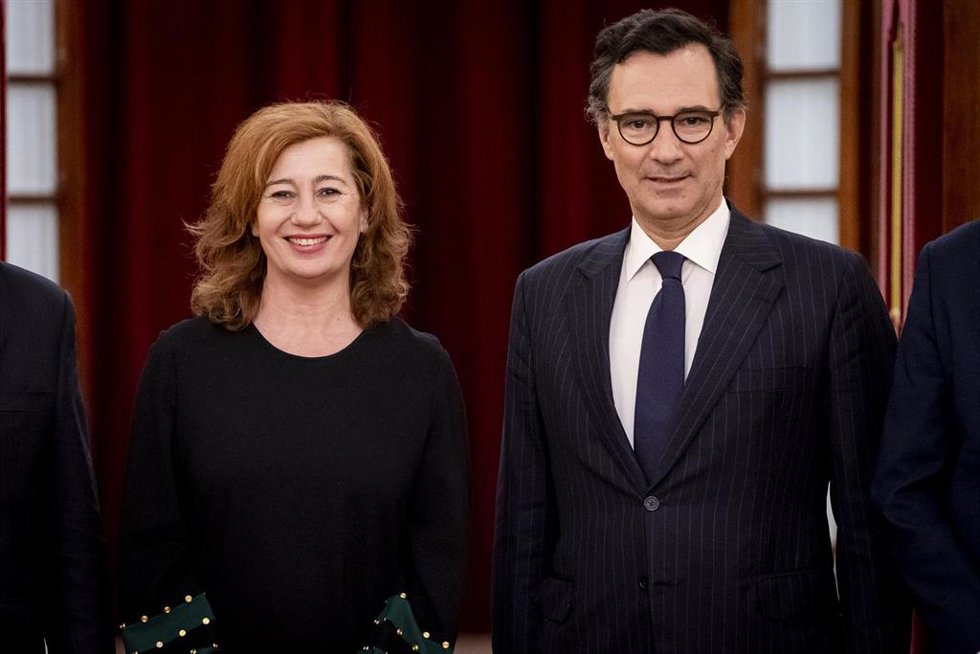 La presidenta del Congreso de los Diputados, Francina Armengol, recibe al presidente de la Asamblea Parlamentaria de la OTAN, Marcos Perestrello de Vasconcellos