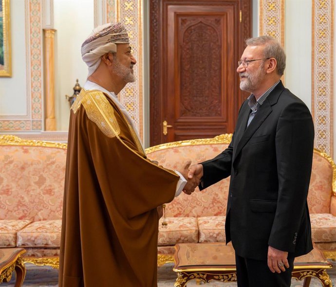 February 10, 2026, Muscat, Muscat, Oman: The Sultan of Oman, Haitham bin Tariq, met with the Secretary of Iranâ€s Supreme National Security Council, Ali Larijani, at Al-Baraka Palace in Muscat, the capital, during a visit that followed regional diplomatic