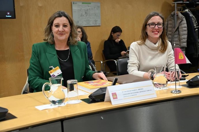 La consejera de Economía, Empresas y Empleo de Castilla-La Mancha, Patricia Franco, durante la Conferencia Sectorial de Turismo celebrada en Madrid.