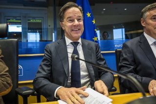 El secretario general de la OTAN, Mark Rutte, en una intervención ante el Parlamento Europeo.