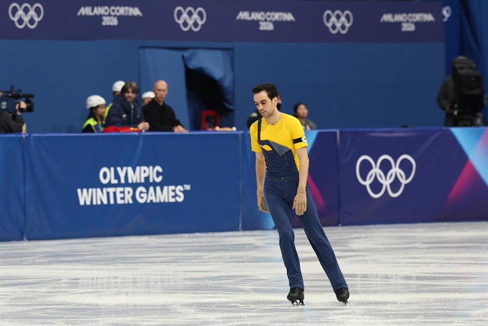 Toms Guarino, durante los JJ.OO. de Milán-Cortina d'Ampezzo 2026.