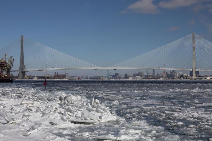 February 8, 2026, Detroit, Michigan, USA: Detroit, Michigan USA -8 February 2026 - President Donald Trump is threatening not to let the new Gordie Howe International Bridge open unless the U.S. is given half ownership. Canada paid for virtually all of the