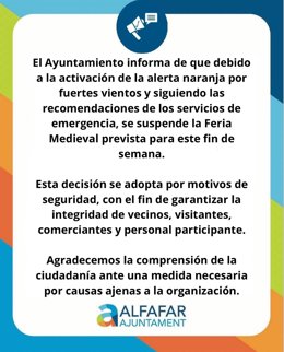 Comunicado con la suspensión