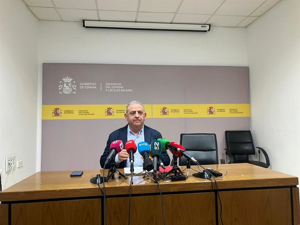 El delegado del Gobierno en Baleares, Alfonso Rodríguez, este miércoles en una rueda de prensa.
