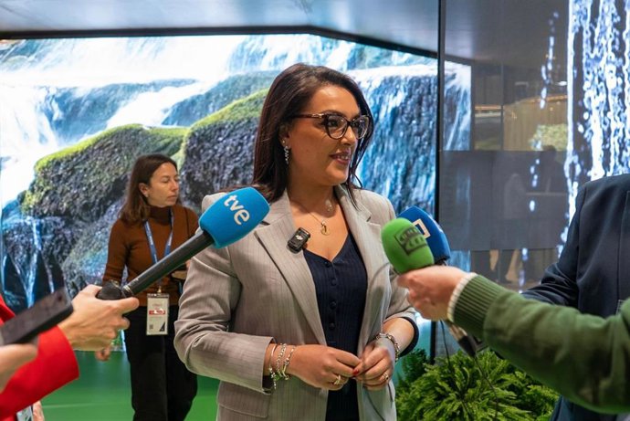 La portavoz de Vox en la Junta General del Principado de Asturias, Carolina López, en Fitur.