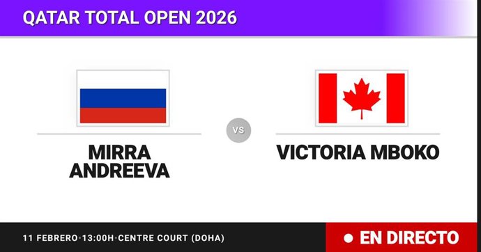 Mirra Andreeva - Victoria Mboko: resumen y estadísticas del partido de Octavos de final de Qatar Total Open
