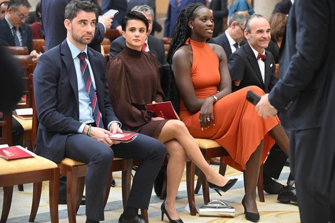 La atleta María Pérez y la baloncestista Awa Fam Thiam asisten a la entrega de los Premios Nacionales del Deporte 2023 y 2024 a 11 de febrero de 2026, en Madrid (España). 