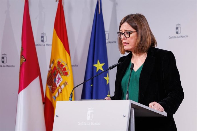 La consejera Portavoz del Gobierno regional, Esther Padilla, comparece en rueda de prensa, en el Palacio de Fuensalida, para dar cuenta de los asuntos tratados en el Consejo de Gobierno.