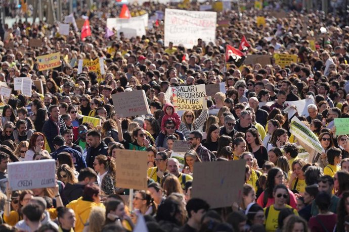 Manifestación docente en Barcelona