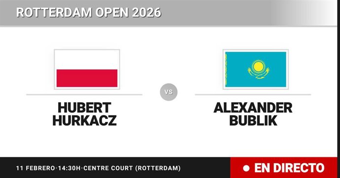 Hubert Hurkacz - Alexander Bublik: resumen y estadísticas del partido de Dieciseisavos de final de Rotterdam Open