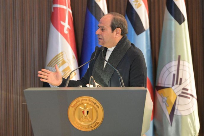 January 30, 2026, Cairo, Cairo, Egypt: Egyptian President Abdel Fattah al-Sisi paid an inspection visit to the Egyptian Military Academy, where he performed the dawn prayer with cadets, observed the morning physical training, and watched marching, equestr