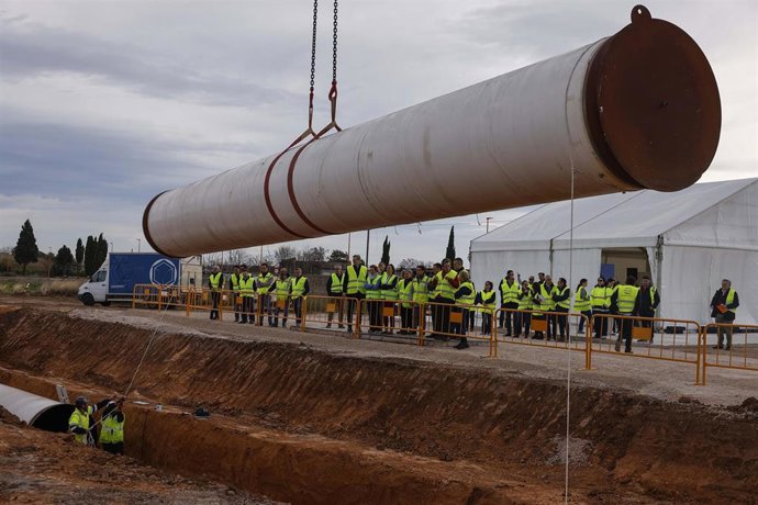 Obras del último tramo de interconexión entre las dos La Presa y El Realón, a 11 de febrero de 2026, en Torrent, Valencia, Comunidad Valenciana (España).