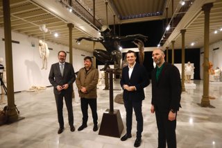 (Desde Izda.) Molina, Belmonte, Bellido Y Lucena, En La Inauguración De La Muestra 'Forma Y Fondo. Cuarenta Años De Escultura'.
