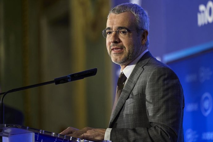 El presidente de AENA, Maurici Lucena Betriu, durante un desayuno informativo de Nueva Economía Fórum, en el Real Casino Gran Círculo, a 15 de enero de 2026, en Madrid (España).