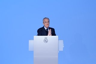 Archivo - Florentino Perez, President of Real Madrid, attends during the Ordinary General Assembly of Representative Members of Real Madrid C.F. at Ciudad Deportiva Real Madrid on November 23, 2025, in Valdebebas, Madrid, Spain.