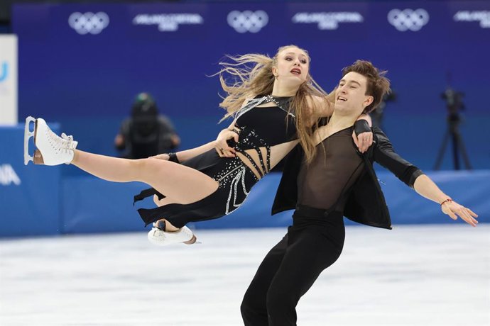 February 9, 2026, Milan, Lombardy, Italy: Katerina Mrazkova of Team Czechia and Daniel Mrazek of Team Czechia skate during the Milano Cortina 2026 Olympic Winter Games at Milano Ice Skating Arena.