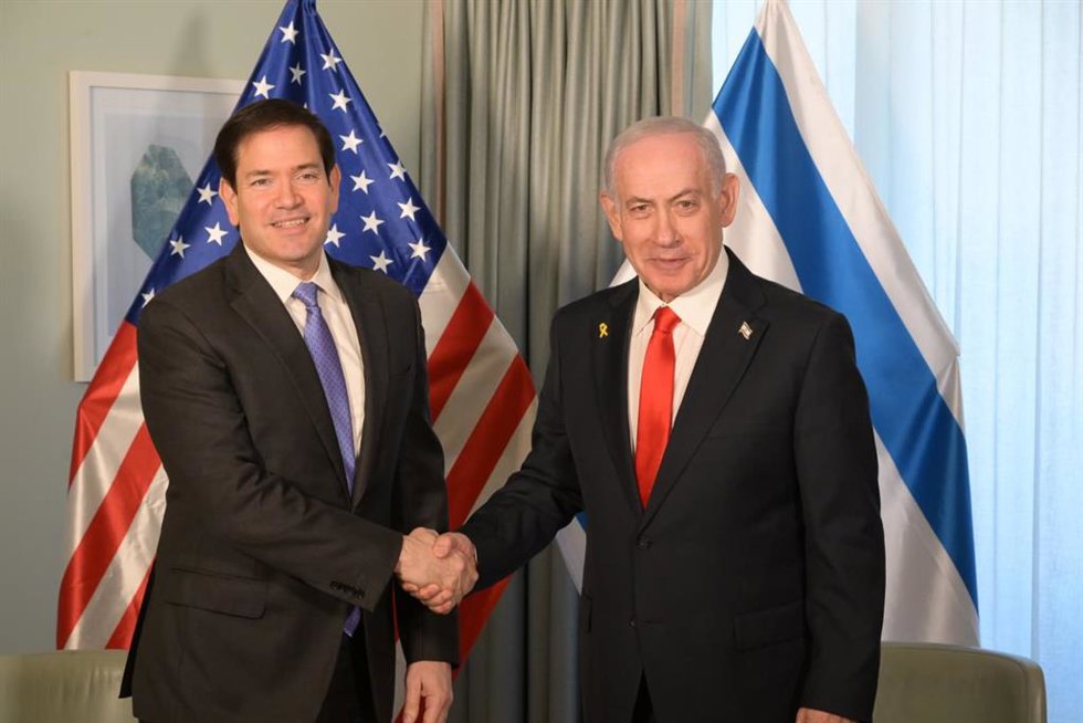 Archivo - El primer ministro de Israel, Benjamin Netanyahu, se reúne con el secretario de Estado, Marco Rubio, en un reciente viaje a EEUU.