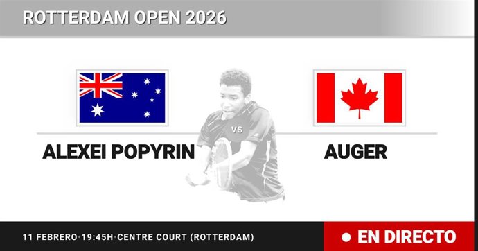Alexei Popyrin - Felix Auger-Aliassime: resumen y estadísticas del partido de Dieciseisavos de final de Rotterdam Open