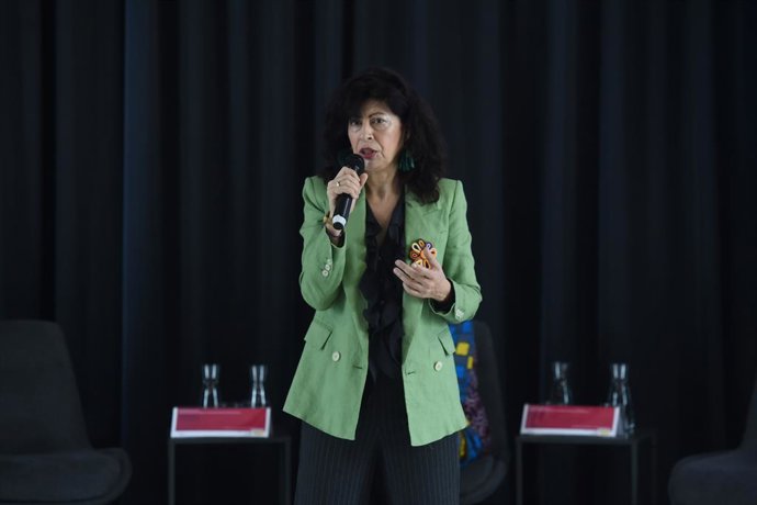 La ministra de Igualdad, Ana Redondo, inaugura el acto institucional de la Red Estatal Libres de MGF, en el Círculo de Bellas Artes, a 6 de febrero de 2026, en Madrid (España). Con motivo del Día Internacional de Tolerancia Cero con la Mutilación Genital 