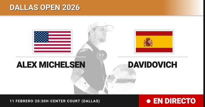 Alex Michelsen - Alejandro Davidovich Fokina: resumen y estadísticas del partido de Octavos de final de Dallas Open