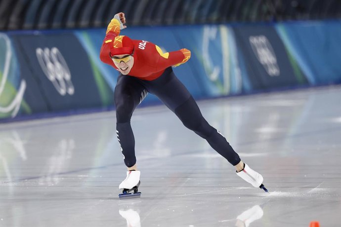 February 11, 2026, Milan, Italy: MILAN , 11-02-2026 , Milano Speed Skating Stadium , Olympic Winter Games 2026 - Speed Skating 1000m men , Picture shows Daniel Milagros