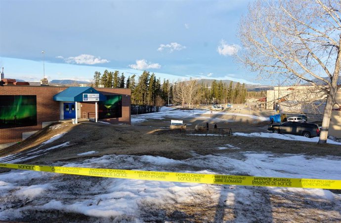 La Escuela Secundaria Tumbler Ridge tras el tiroteo