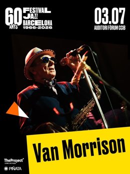 Cartell de l'actuació de Van Morrison en el Festival de Jazz de Barcelona