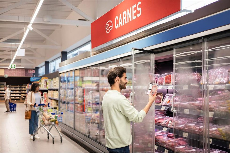 Pasillo carnes Aldi.