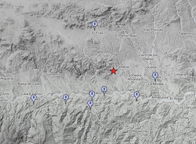 Terremoto con epicentro en Partaloa (Almería).