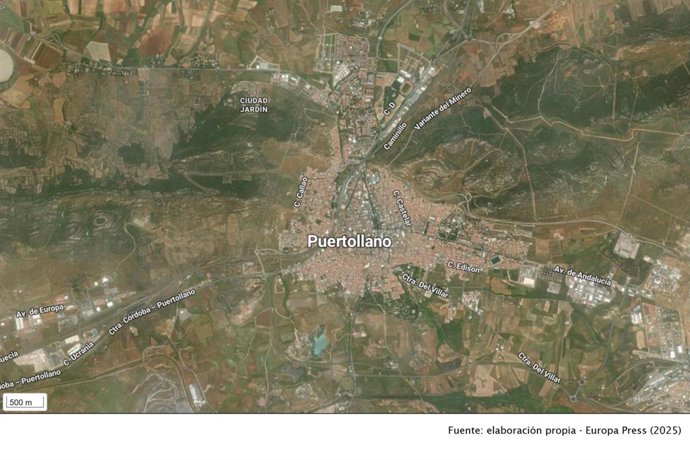 Vista satelital de Puertollano.