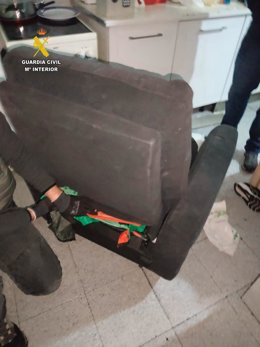 Cojín en el que se ocultó la droga