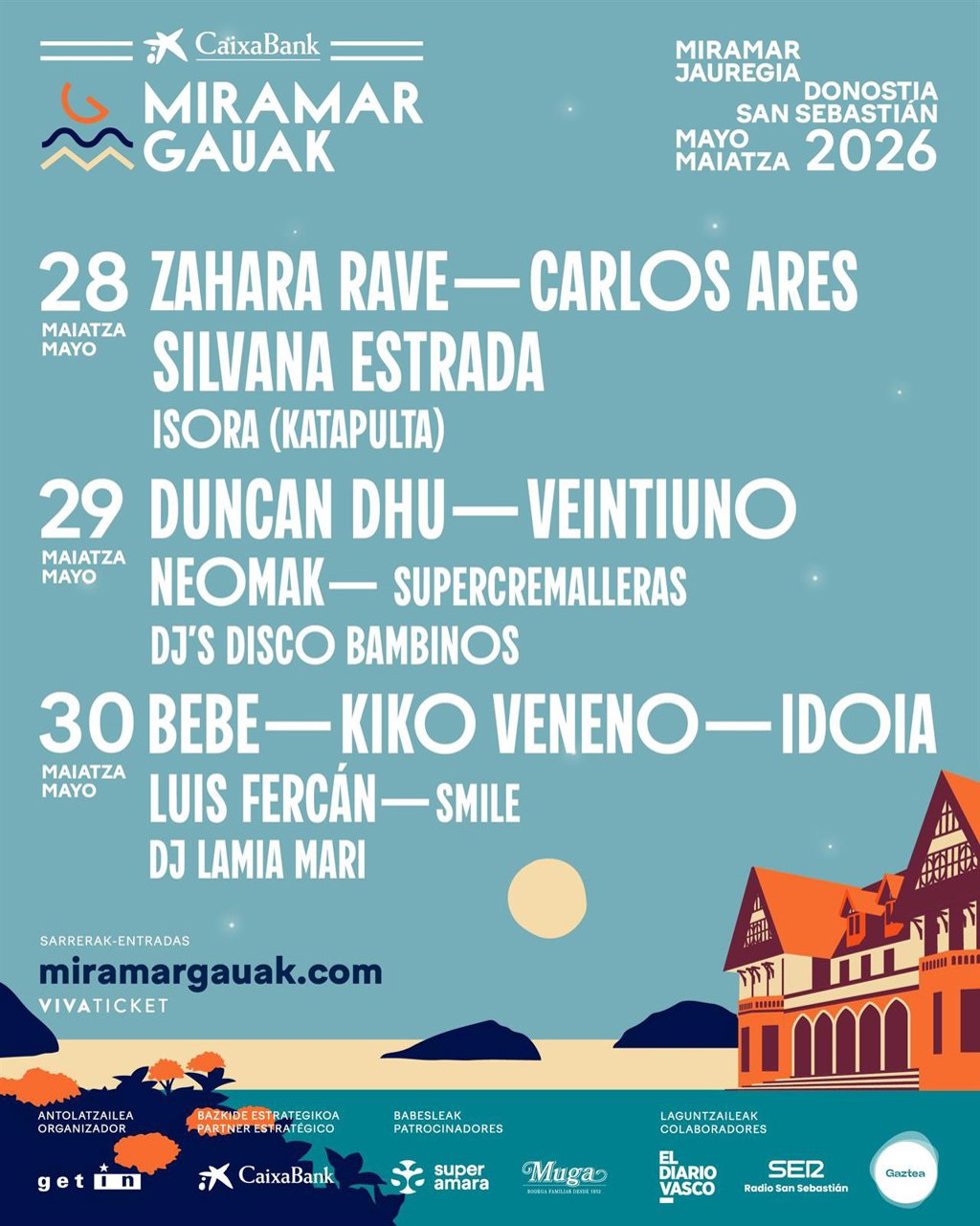 Cartel de CaixaBank Miramar Gauak 2026