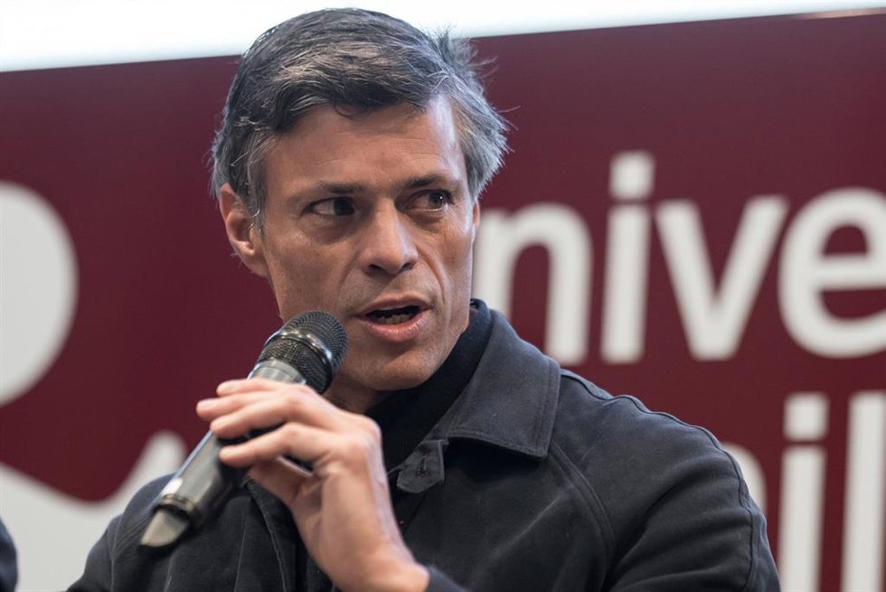 El líder opositor venezolano Leopoldo López durante el debate Venezuela: ¿Y ahora qué?, en la Universidad Camilo José Cela, a 12 de febrero de 2026, en Madrid (España). El encuentro ha sido organizado por Madrid Foro Empresarial.