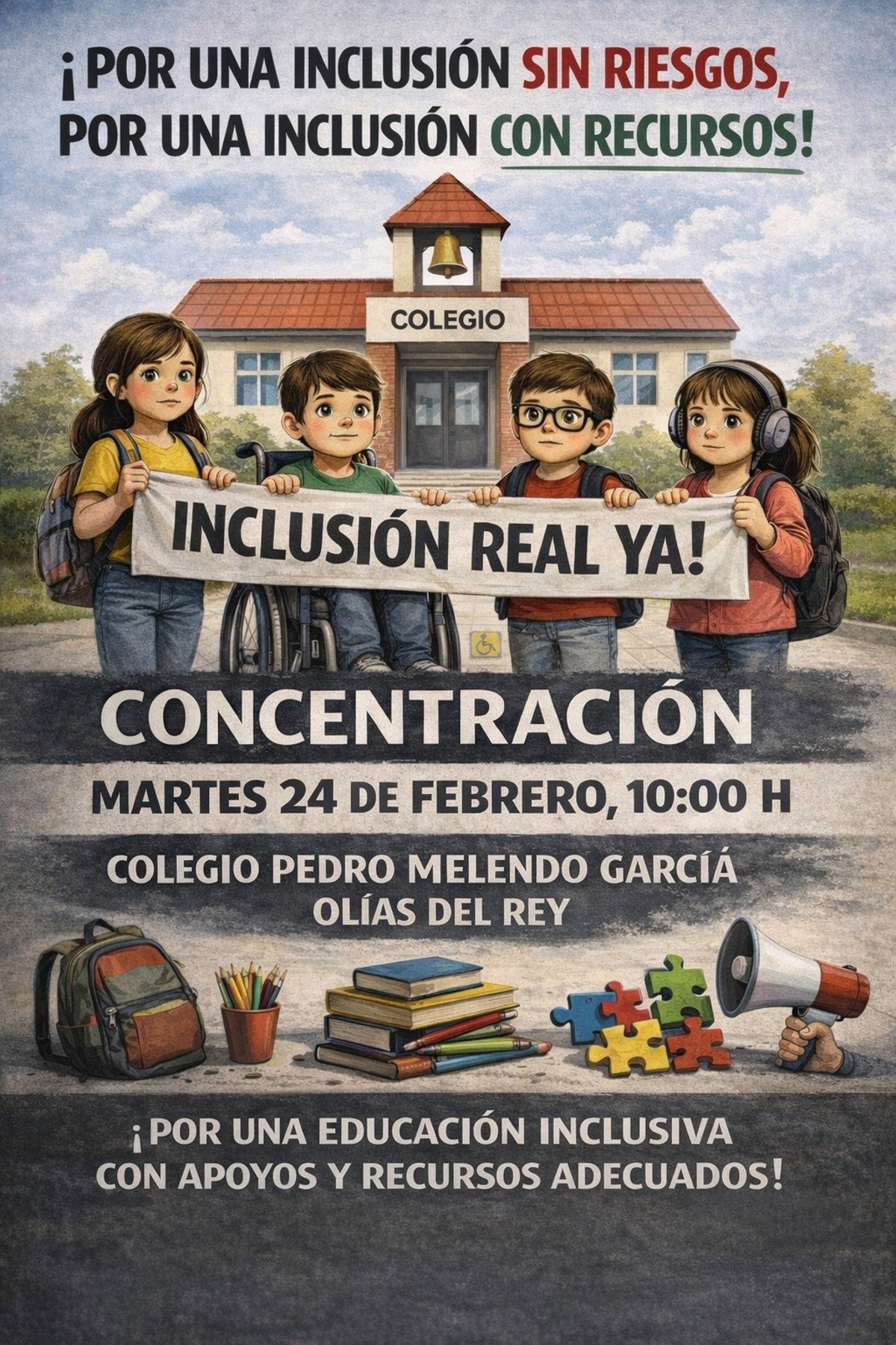 Padres que denunciaron episodios de violencia en un colegio de Olías por parte de un alumno convocan una concentración